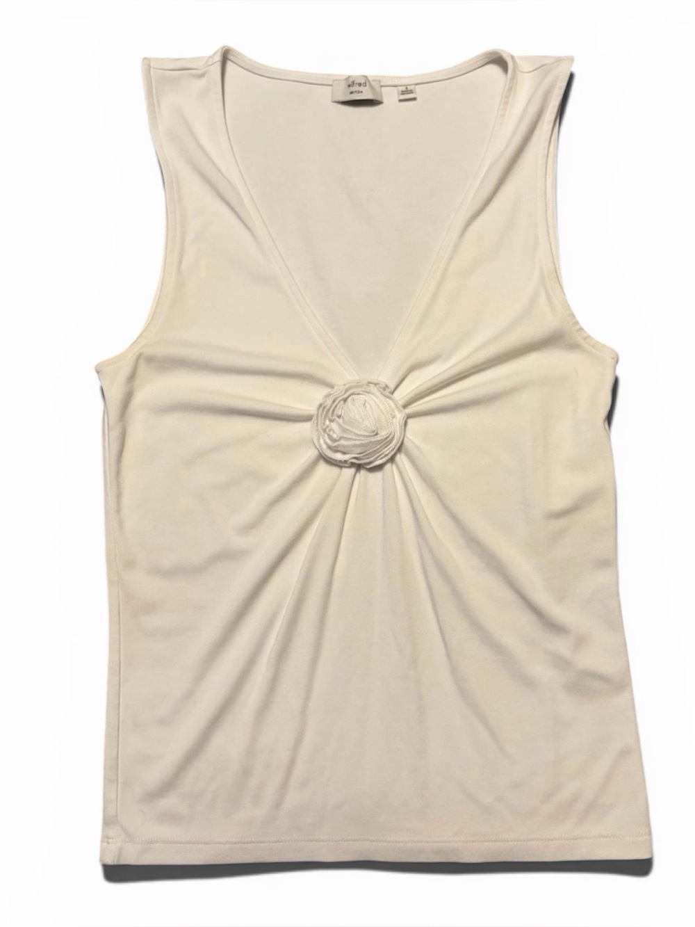 Wilfred GoodLux Bloom Top White Small, Rosette V-Neck Tank, Aritzia
